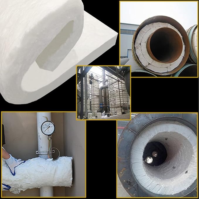 24" x12"x1" (Thick) Ceramic Fiber Blanket Fireproof Insulation Baffle Rated to 2400F, High-Temperature Resistance for Oven Stoves, Kilns, Forges