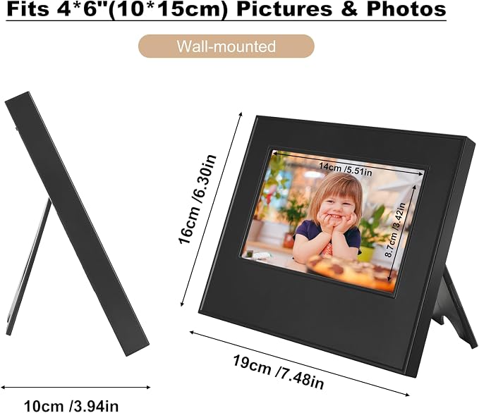 Picture Frames，30s Voice Recording Photo Frame, Black Memory Frame 7.5 x 6.3,Personalized Gifts for Girls,Boys,Mother, Father, Grandparents, Birthday, Christmas
