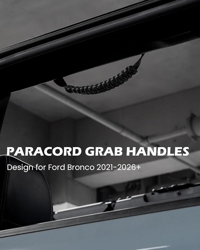 SEVEN SPARTA 4pack Roll Bar Grab Handles for Ford Bronco 2021-2026 2/4 Door | No Drill Install, Color-Matched Paracord Handles, Uses Factory Bolts, Sturdy & Comfortable Grip for 2021-2026 Bronco 2/4 Door
