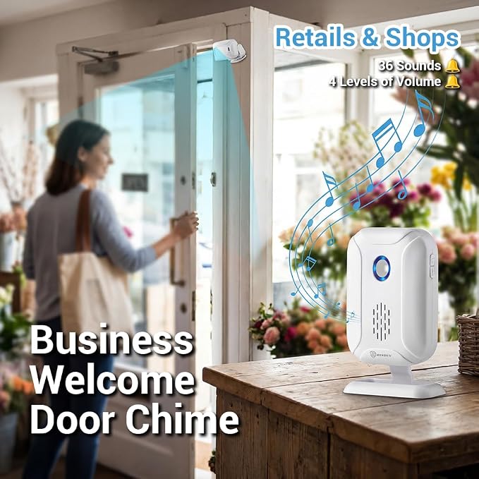 Motion Sensor Door Bells Chimes for Business, Bed and Fall Sensing,Door Buzzer, Commercial Wireless Security Storefront Bell, Body Motion Sensor Alarm with Remote