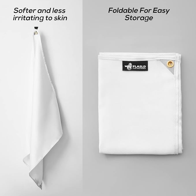 FLASLD 2Pack Heavy-Duty Fiberglass Fire Retardant Blanket, 48 x 70 inch Welding Fireproof Thermal Resistant Insulation