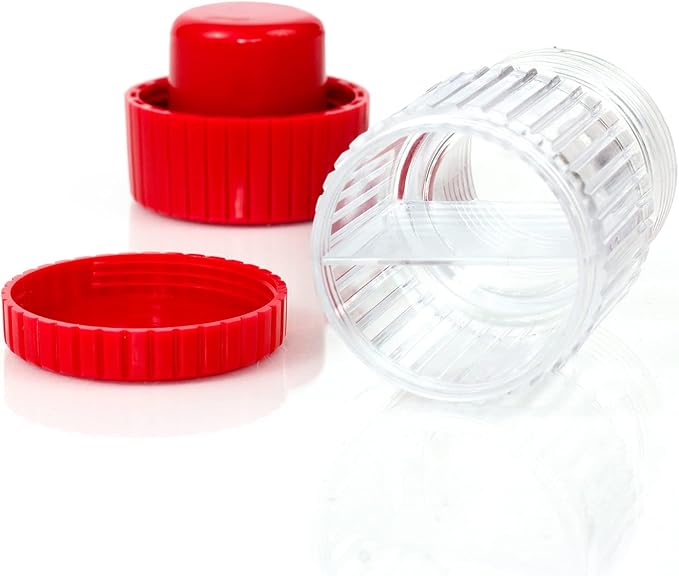 HealthSmart Pill Crusher and Grinder, Crushes Vitamins and Tablets, Holds Up to 2 Pills, With Ergonomic Grips, Red