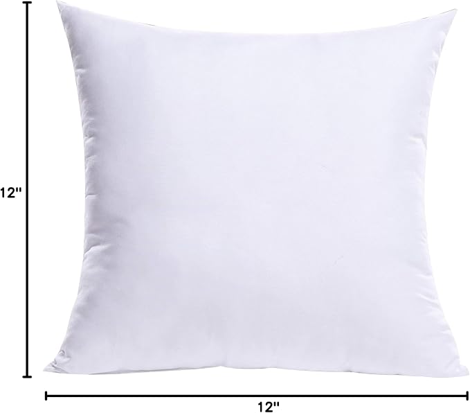 MIULEE 12x12 Inch Throw Pillow Insert for Couch Sofa Bed | Premium Virgin Filling, Soft Brushed Fabric, Decorative Pillow, Lumbar Back and Neck Support
