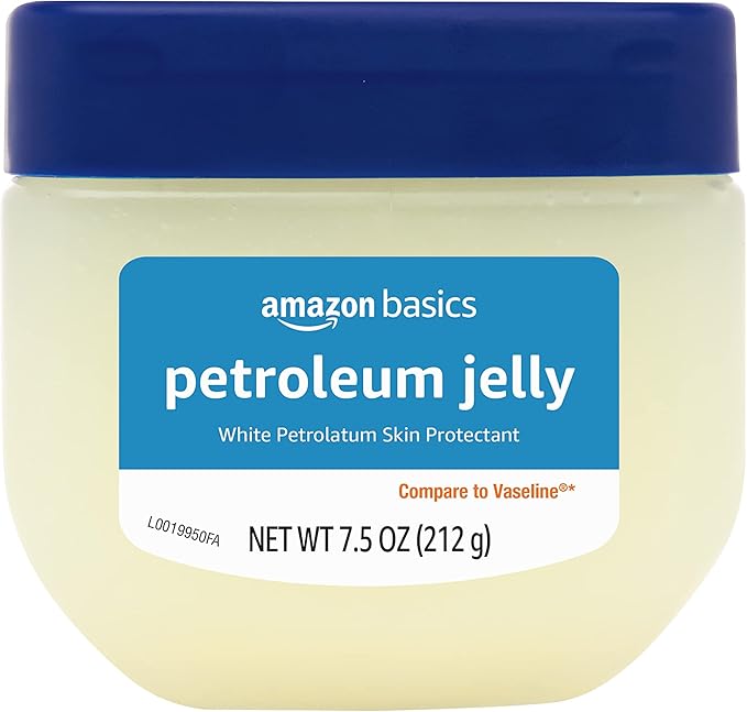Amazon Basics Petroleum Jelly White Petrolatum Skin Protectant, Unscented, 7.5 oz, 4-Pack, (Previously Solimo)