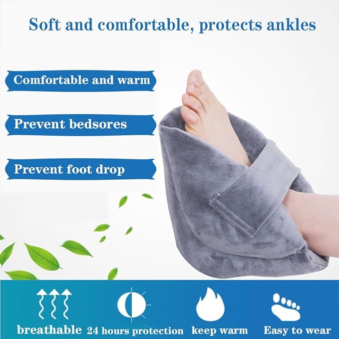2PCS Heel Protector Cushion-Foot Support Pillow,Anti-Decubitus Heel Pad for Heel Pain Relief,Pressure Sores,Pressure Sores,Bed Sores,Plantar Fasciitis,Adjustable in Size