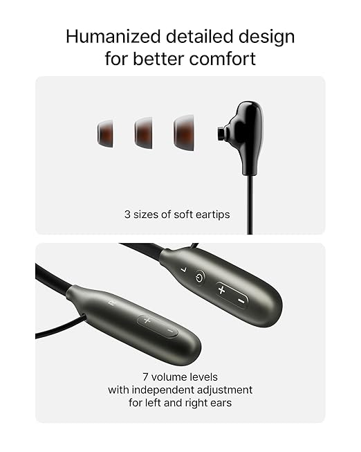 ZDEER Hearing Aids for Seniors with Bluetooth, Rechargeable Hearing Amplifier with Noise Cancelling, OTC Hearing Aids for Severe Hearing Loss with 64 Channel Dual Chips, 7 Level Adjustable Volume and Metal Neckband