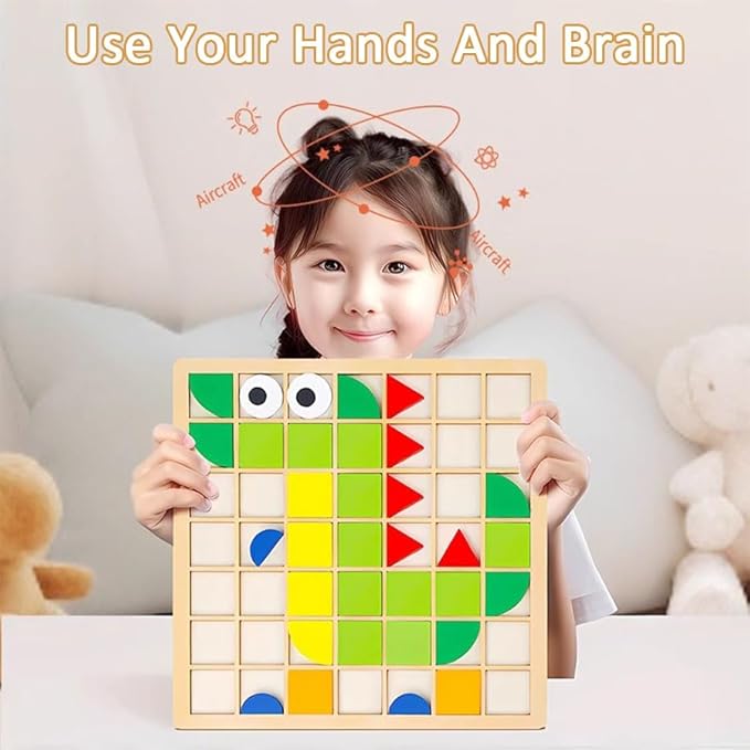 120 Pieces of Elderly Wooden Matching Puzzle Games, Classic Geometric Shape Toys for Kindergarten Education of Adult Dementia Patients, Suitable for Children Aged 4-8, Shape Puzzle Memory Games