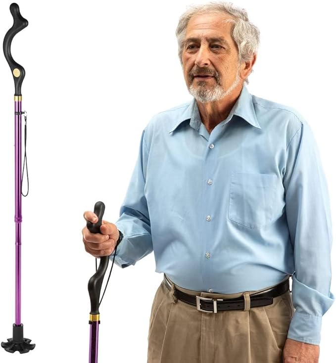 Walking Cane for Men and Women - Special Balancing Stick With 10 Adjustable Heights - Self Standing, Folding, Portable, Collapsible, and Comfortable