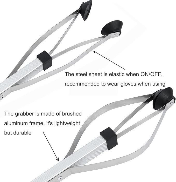 Reacher Grabber 32" Extra Long Folding Reaching Claw Heavy Duty Mobility Aid Arm Extender Gripper Tools for Trash Pick Up Litter Picker Garden Nabber Elderly Arthritis Reach Assist Tool