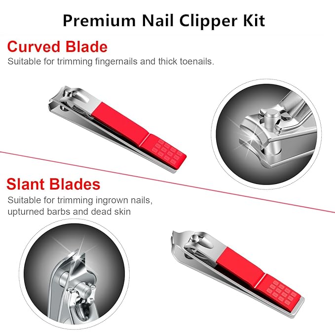 Valentine's Day Gift for Women Manicure Kit for Women Men Manicure Set Nail Clipper Set Toe Finger Travel Nail Clippers Kit Personal Care Tools with Travel Case Manicure Tool Grooming Kit Gifts