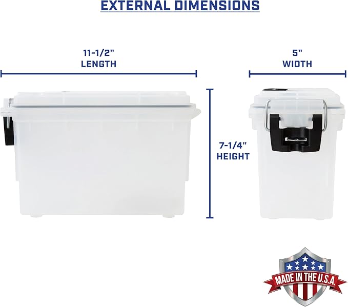 Sheffield Ammo Box Made in USA, Stackable Lockable Ammo Storage Box, Frost | Lockable Storage Box, Water and Dust Resistant Dry Box, Secures Hunting Gear, Gun Accessories, Supplies, and Bullets