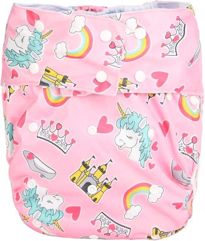 Teen Adult Cloth Diaper Nappy Reusable Washable for Disability Incontinence (Pink Heart)