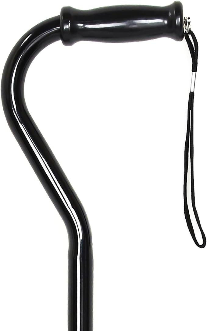 McKesson Offset Cane, Adjustable, Black, Steel, 29 3/4 in to 37 3/4 in, 500 lbs Weight Capacity, 1 Count