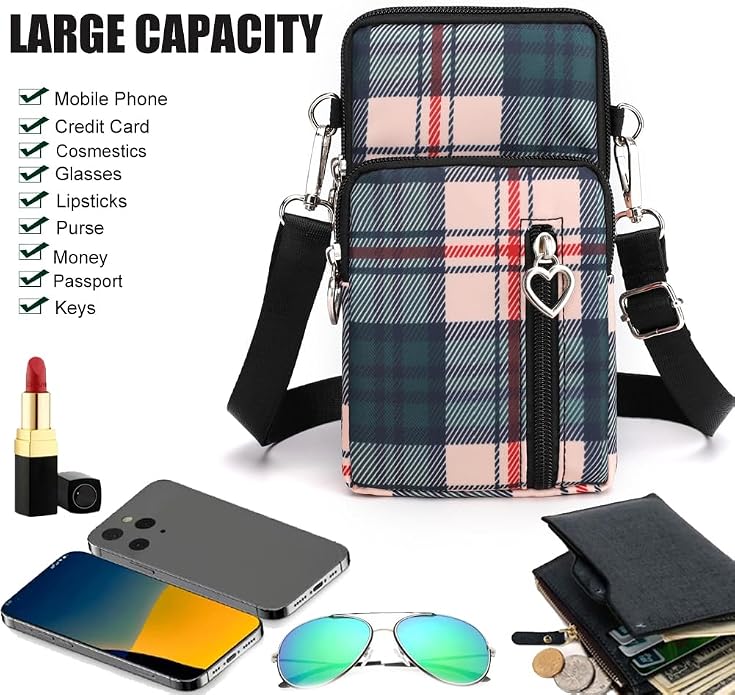 Small Crossbody Bag for Women - Mini Phone Purses with Crossbody Strap and Wallet - Nylon Arm Bag