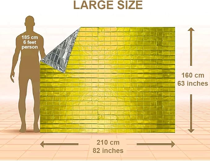 ISOP Rescue Blanket Gold & Silver | 11 Units Large Size 82 x 63 in | Emergency Thermal Blankets Survival Blankets First Aid | Warmth Retaining Blanket | Multi-Use Lightweight & Compact