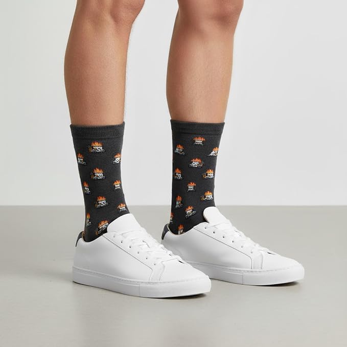 ZEETY Golf Socks – Funny Cart on Fire Novelty Socks, Golf Accessories and Gifts for Men and Women, 1 Pair per Pack, Size 9-13