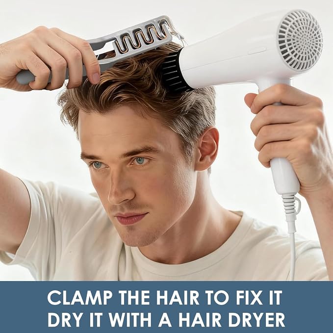 Texture Comb, Voluminous Wide-Tooth Hair Comb for Maximum Root Lift, Dual Wide & Fine Tooth Texturizing Styling Comb, Non-Slip ABS Plastic Barber Tool for Men–Black