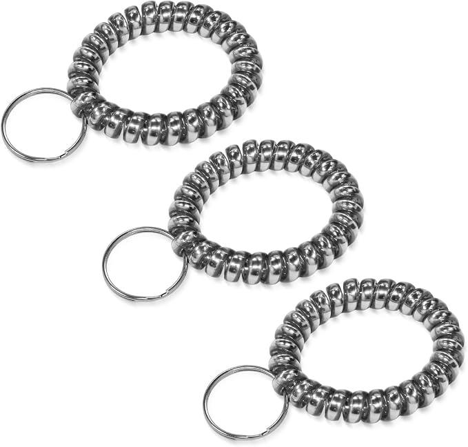 Spiral Coil Keychain, Anti-lost Key Chain Holder Lanyard Cord for Sauna Outdoor Sports and Gym Pool