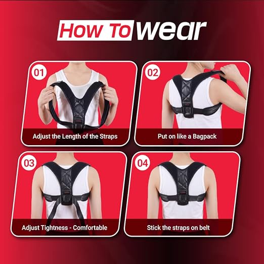 FLEXIOR Posture Corrector for Women and Men, Adjustable Back braces for Upper & Mid Spine Support, Comfortable Back Straightener posture corrector for Back with Carry Bag