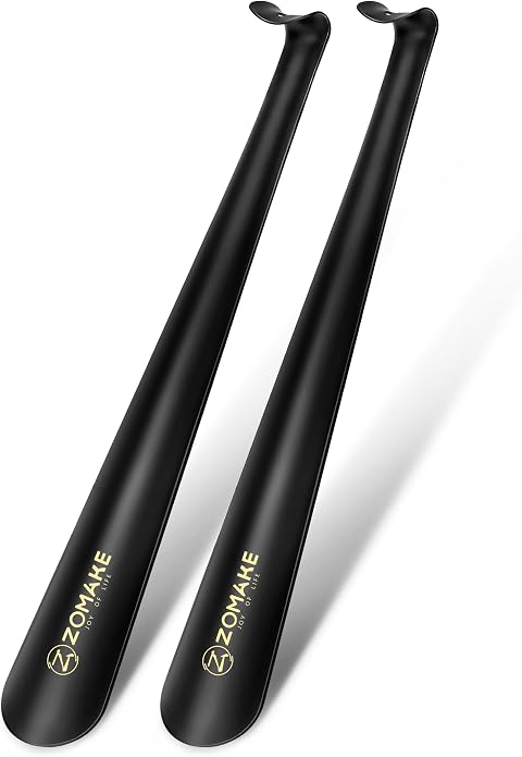 ZOMAKE Shoe Horn Long Handle for Seniors Men Women,Metal Long Shoehorn for Boots,16.5" Shoe Spoon Helper