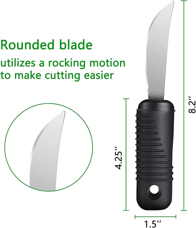 Adaptive Utensils,Easy Grip Silverware,Built-Up Fork,Spoon and Rocker Knife for Adults,Elderly,Arthritis,Tremors and Parkinsons,3 Piece Set
