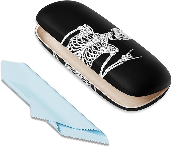 Eyeglasses Case, Portable Hard Shell Protective Case for Glasses, Eyeglass Holder Box for Women with Cleaning Cloth