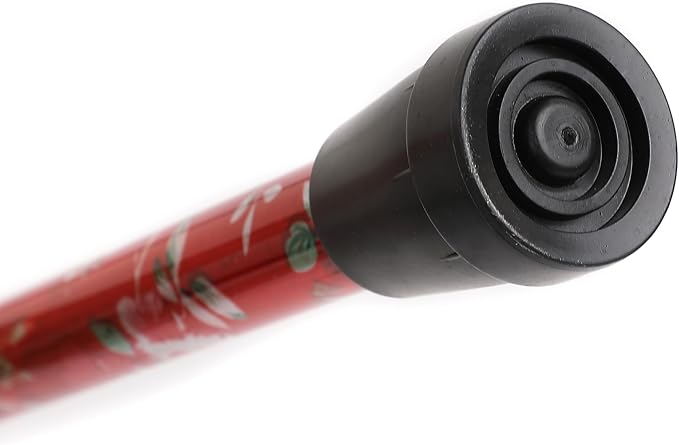 Folding Lightweight Walking Stick - Adjustable Aluminum Metal Collapsible Travel Cane with Non-Slip Rubber Base