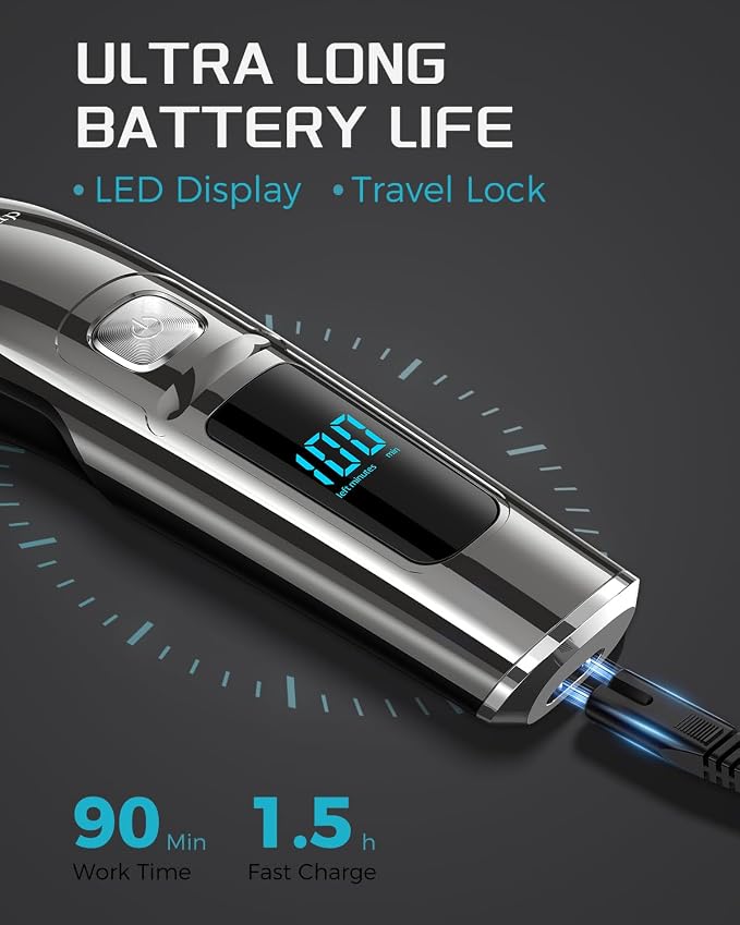 Brightup Beard Trimmer for Men - Electric Razor & Shaver | 17-in-1 Mens Grooming Kit, IPX7 Waterproof, Shaving Kit for Face, Mustache, Body, Ear, Nose Hair Trimmer, Gifts for Men