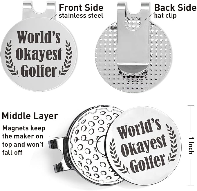 QVUXZ Golf Ball Marker Gifts for Men Women Golfers, Golf Lover Birthday Christmas, Golfing Gifts for Boyfriend Him