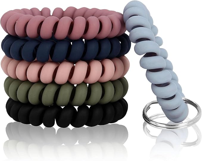 BIHRTC Wrist Key Chain Spring Flexible Spiral Wrist Coil Sauna Keychain