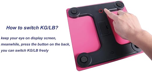 Scale for Body Weight, Digital Bathroom Scale, Weight Scales for People,Body Scale,Pink,Max:400LB/180KG,2 Weighing Units: LB/KG