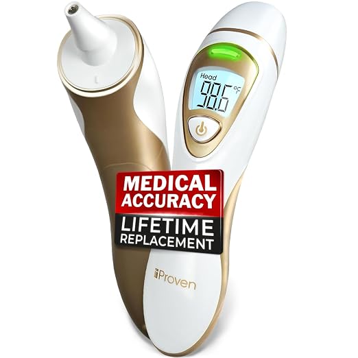 iProven Ear Thermometer with Non-Touch Forehead Function, Superior Accuracy | For Adults, Kids & Babies, Pro Series Premium Digital Thermometer, for Adults and All Ages