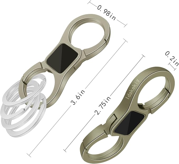 Idakekiy Key Chain Quick Release Spring with 4 Key Rings Heavy Duty Car Keychain Organizer for Men and Women