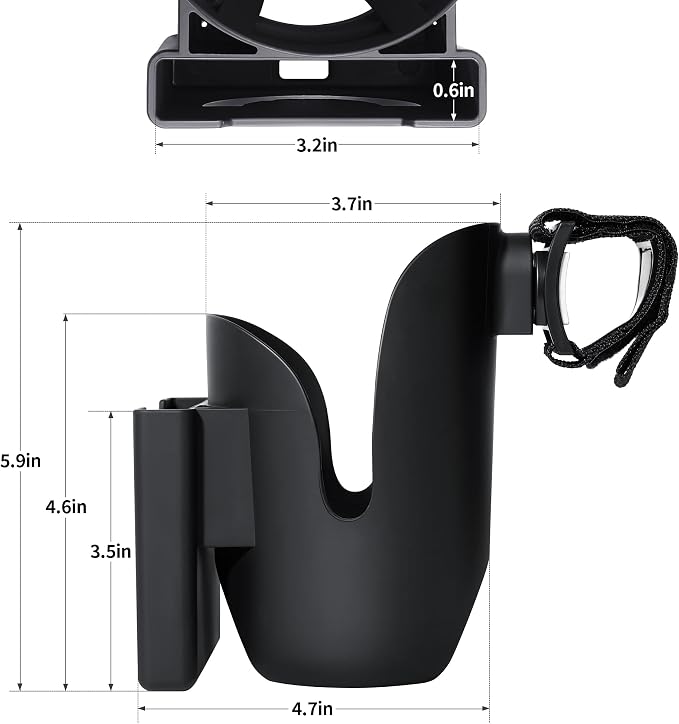 Wheelchair Cup Holder with Phone Holder for Walker, Wheelchair | Cup and Phone Holder Compatible with Drive Medical Nitro Rollator, Safe and Steady, Easy installation