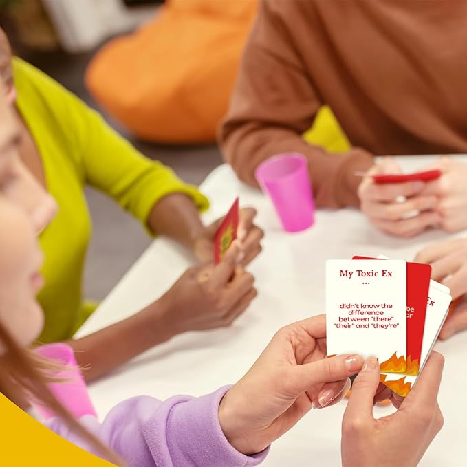 My Toxic Ex Party Game - Turn Heartbreak into Humor with 275 Hilarious Q&A Cards and Dares, Great for Big Groups and Adult Game Night, Ages 17+, 2+ Players, 30 Minute Playtime, Made by Fitz