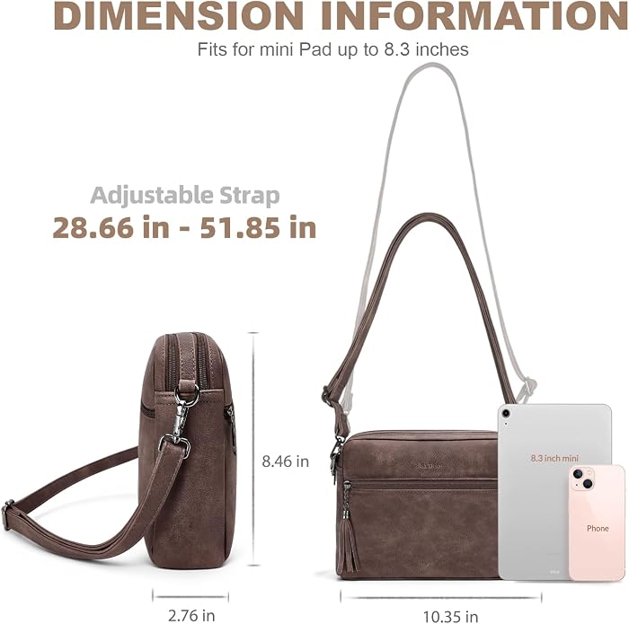 Anti-Theft Crossbody Purse for Women Travel Shoulder Bag