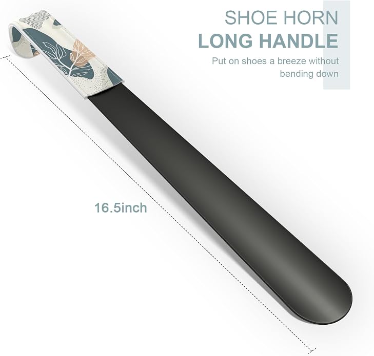 16.5 Inch Long Handle Shoe Horn for Seniors Men Women Kids, Metal Shoe Horns for Boots