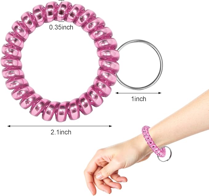 Spiral Coil Keychain, Anti-lost Key Chain Holder Lanyard Cord for Sauna Outdoor Sports and Gym Pool