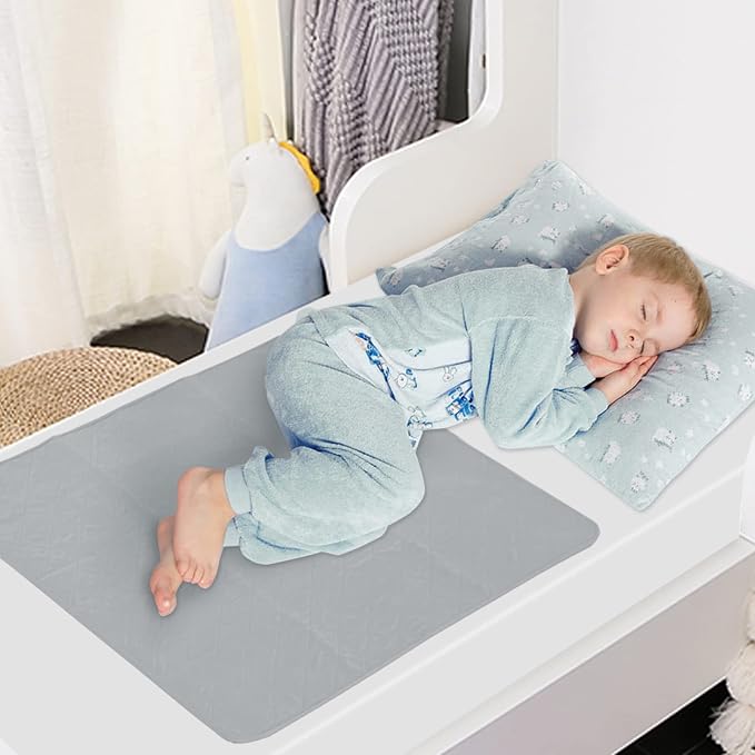 Bed Pads Washable Waterproof 34'' x 36'' (Pack of 4), Reusable Incontinence Underpads for Adults, Washable Pee Pads, Great for Dogs, Cats, Bunny, Seniors Bed Pad, Hospital Bed Sheets, Grey