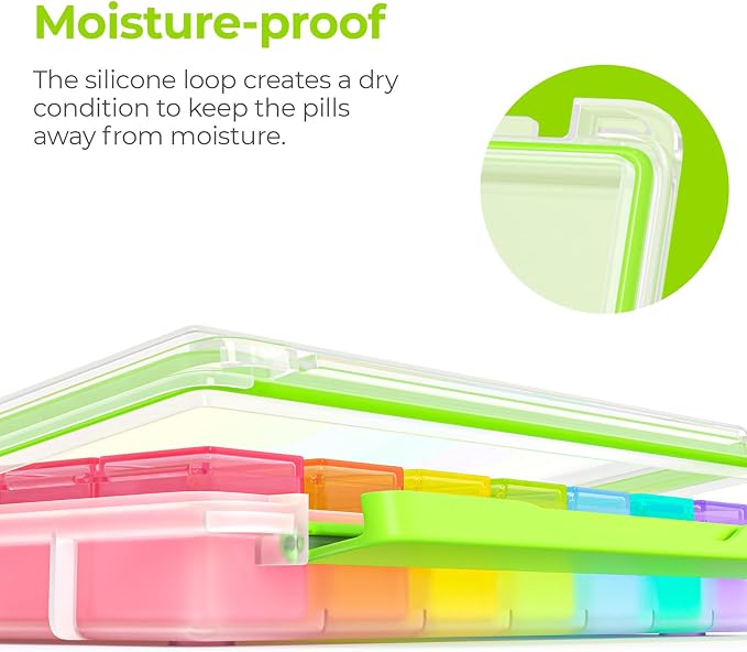 AUVON Weekly Pill Organizer 3 Times a Day with Moistureproof & Dual Protect | Large Pill Box 7 Day Easy to Use, Portable Pill Case for Travel, Pill Containers to Hold Vitamins, Medication, Fish Oils