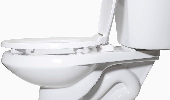 Centoco 2 inch Raised Toilet Seat for Seniors, Elongated, USA, White | Closed Front, Cover, Plastic, Made in the USA, HL800STS-001