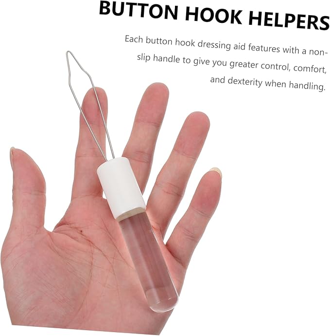 Button Hook Dressing Aid Tool for Seniors Non-Slip Zipper Puller and Button Assist Device for Independent Living and Easy Dressing with Comfort and Control