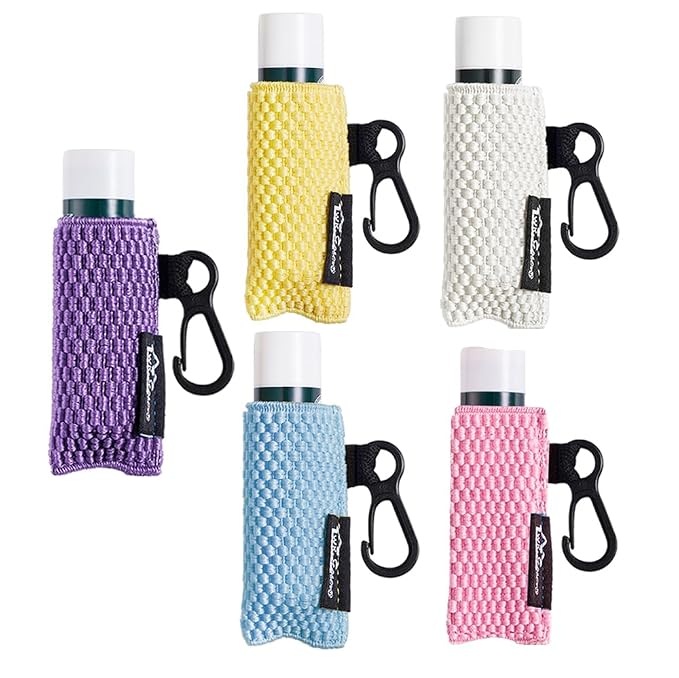 WK IEASON Lip Balm Sleeves Holder Keychain 5pcs Clip on Chapstick Keychain Holder Pouch Tight-Knit Elastic Lipstick Key Chain Holder