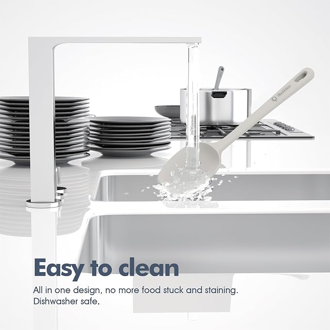 5 Pieces Silicone Spatula Set, Food Grade Rubber Spatula, Upgrade Strong Handle with Ergonomic Grip, Heat Resistant Up to 600°F for Nonstick Cookware, Cooking