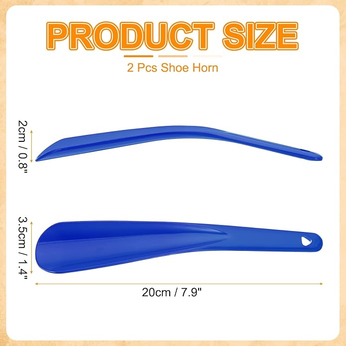 HARFINGTON Shoe Horn Plastic Straight Handle Shoe Helper Metal Shoehorns for Women Men Seniors Boots