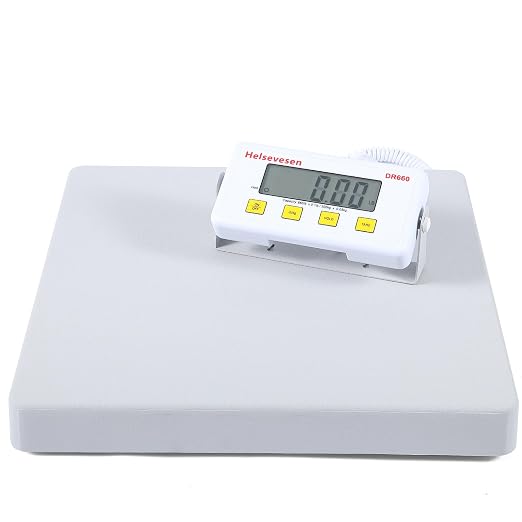 Helsevesen Extra Large Platform Fitness & Athletic Scales, 15.75 in/40 cm, Professional Physician Scale W/Remote Display, Wrestling Scale, Bariatric Floor Scale, Capacity 660 lb