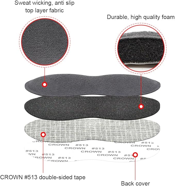 Dr.Foot Heel Grips for Women and Men, Self-Adhesive Heel Cushion Inserts Prevent Heel Slipping, Improve Shoes Too Big, Rubbing, Blisters, Foot Pain- 2pairs+ Extra 1pair(Grey)