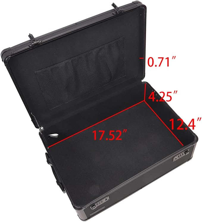 Vaultz Locking Storage Chest with Dual Combination Lock-Small Lock Box for Laptops, Tablets & Valuables, Lockable Storage Box with Code, Keyless Lockbox for Dorm, Home & Travel 18.11" x 12.99" x 6.18"
