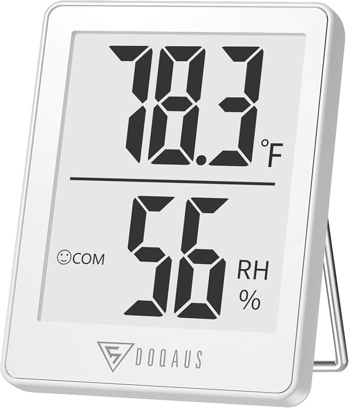 DOQAUS Digital Hygrometer Indoor Thermometer Humidity Meter, White | Mini Room Thermometer, 5s Fast Refresh, Accurate Temperature and Humidity Monitor for House, Baby Room, Greenhouse, Incubator
