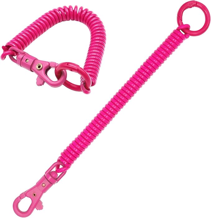 Spiral Coil Spring Keychain, Anti-lost Key Chain Holder Lanyard Cord with Lobster Clasp